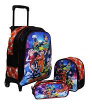 Kit Mochila Naruto Infantil Rodinhas Lancheira Estojo Esc T3