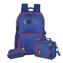 Kit Mochila One Piece Costas Lancheira E Estojo 3 Divisórias Kit Mochila One Piece Costas Lancheira E Estojo 3 Divisórias