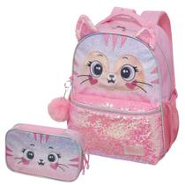 Kit Mochila Pack Me De Costas + Estojo Box, Original, Pacific, Infantil Juvenil Escolar Passeio