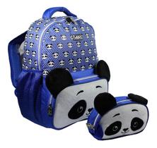 Kit Mochila Panda Infantil Feminina Costas Estojo M42046