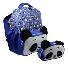 Kit Mochila Panda Infantil Feminina Costas Estojo M42046