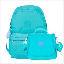 Kit Mochila para Notebook Impermeável e Lancheira Térmica RK4104 em Crinkle Colors Rabisk Cor Verde