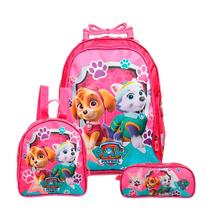 Kit Mochila Patrulha Canina Feminina com Rodinhas + Lancheira Térmica + Estojo Escolar Kit Mochila Patrulha Canina Feminina com Rodinhas + Lancheira Térmica + Estojo Escolar