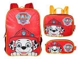 Kit Mochila Patrulha Canina Infantil Costas Oficial Lancheir