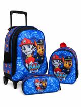 Kit Mochila Patrulha Canina Infantil Masculina Rodinhas Aula Kit Mochila Patrulha Canina Infantil Masculina Rodinhas Aula