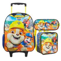 Kit Mochila Patrulha Canina Rubble Crew Lancheira Estojo