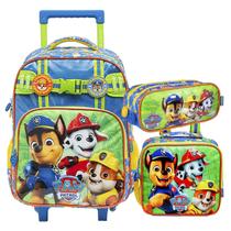 Kit Mochila Patrulha Canina S1 Infantil Menino Rodinha Costa