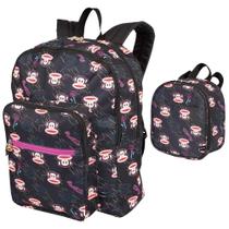 Kit Mochila Paul Frank Escolar Juvenil Costas Macaquinho G