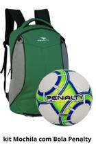 Kit mochila penalty 025 + bola campo penalty player xxiii - verde/branco