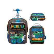 Kit Mochila Pequena Escolar com Rodinha Monster Puket Kit Mochila Pequena Escolar com Rodinha Monster Puket