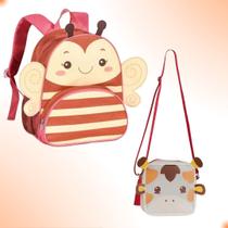 Kit mochila pets infantil costas + lancheira