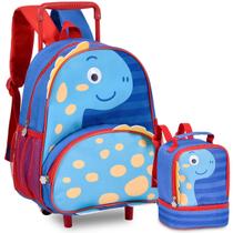 Kit Mochila Pets Infantil Feminina Carrinho Animais Rodinha