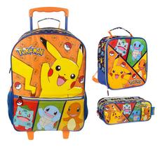 Kit Mochila Pokemon Rodinhas Infantil Escolar Oficial Tam G