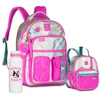 Kit Mochila Pompom Juvenil Feminina Rebecca Bonbon Estojo RB