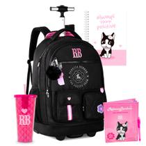 Kit Mochila Preta de Rodinha Rebecca Bonbon RB Nova Brindes Kit Mochila Preta de Rodinha Rebecca Bonbon RB Nova Brindes