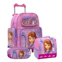 Kit Mochila Princesa Sofia Com Estojo e Lancheira Térmica