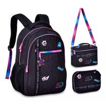 Kit Mochila Rafa & Luiz Oficial Costas com Lancheira e Estojo Kit Mochila Rafa & Luiz Oficial Costas com Lancheira e Estojo