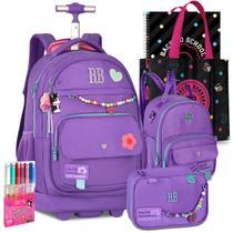 Kit Mochila RB Rebecca Bonbon Carrinho Rodinhas Lancheira e Estojo Escolar Lançamento