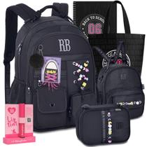 Kit Mochila RB Rebecca Bonbon Color Pop Estojo Lancheira Reforçada