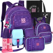 Kit Mochila RB Rebecca Bonbon Lancheira e Estojo Meninas