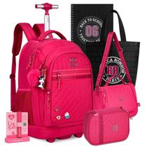 Kit Mochila Rb Rebecca Bonbon Lancheira Estojo Rodinha Carrinho Lancamento