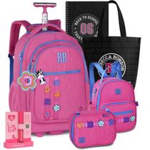Kit Mochila Rb Rebecca Bonbon Rodinha Carrinho Estojo Lancheira Escolar
