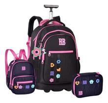 Kit Mochila Rebecca Bonbon Carrinho Lancheira Estojo Rb26229 Preto Lisa Kit Mochila Rebecca Bonbon Carrinho Lancheira Estojo Rb26229 Preto Lisa