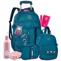 Kit Mochila Rebecca Bonbon Clio Alça Corda Lancheira Estojo