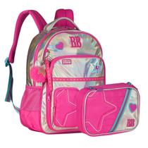 Kit Mochila Rebecca Bonbon Clio Metalizado Costas Cor:KIT-LilásQuadrado