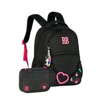 Kit Mochila Rebecca Bonbon Costas Estojo Box Preto Meninas Kit Mochila Rebecca Bonbon Costas Estojo Box Preto Meninas