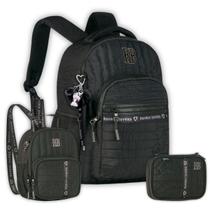 Kit Mochila Rebecca Bonbon Costas Lancheira Meninas E Estojo Cor:Preto Kit Mochila Rebecca Bonbon Costas Lancheira Meninas E Estojo Cor:Preto