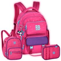 Kit Mochila Rebecca Bonbon Costas Pochete Lancheira e Estojo