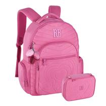 Kit Mochila Rebecca Bonbon De Costas Com Estojo Box Escolar