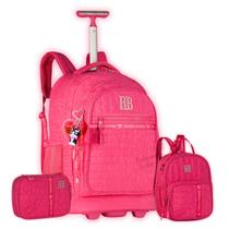 Kit Mochila Rebecca Bonbon de Rodinhas Lancheira E Estojo