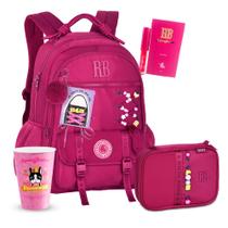 Kit Mochila Rebecca Bonbon Escolar Estojo Box Amplo RB Kit Mochila Rebecca Bonbon Escolar Estojo Box Amplo RB