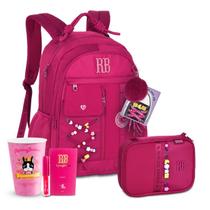 Kit Mochila Rebecca Bonbon Escolar Estojo Box Amplo RB