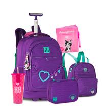 Kit Mochila Rebecca Bonbon Grande Carrinho Estojo Lancheira