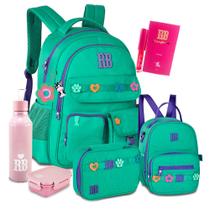 Kit Mochila Rebecca Bonbon Grande Feminina Estojo Lancheira Kit Mochila Rebecca Bonbon Grande Feminina Estojo Lancheira