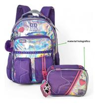 Kit Mochila Rebecca Bonbon Holográfica Original + Estojo Box