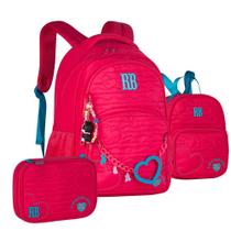Kit Mochila Rebecca Bonbon Matelassê de Corações com Lancheira e Estojo 2026 RB27010