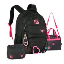 Kit Mochila Rebecca Bonbon Matelassê de Corações com Lancheira e Estojo 2026 RB27015 Kit Mochila Rebecca Bonbon Matelassê de Corações com Lancheira e Estojo 2026 RB27015