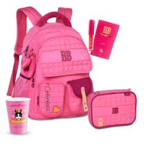 Kit Mochila Rebecca Bonbon Pelúcia Costas Estojo Box Amplo
