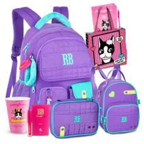 Kit Mochila Rebecca Bonbon Pelúcia Costas Lancheira Estojo