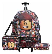 Kit Mochila Roblox Juvenil Infantil Rodinhas Escolar