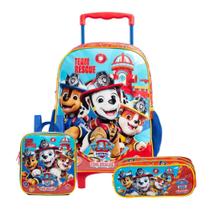 Kit mochila rodas 16, lancheira estojo patrulha canina 15290 xeryus