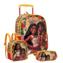 Kit Mochila Rodas 16" Moana Lancheira E Estojo Escolar