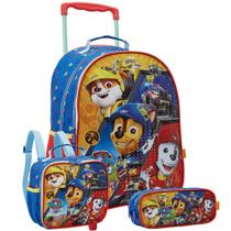 Kit Mochila Rodas 16" Patrulha Canina Turma Lancheira Estojo Kit Mochila Rodas 16" Patrulha Canina Turma Lancheira Estojo