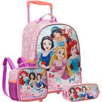 Kit Mochila Rodas 16 Princesas Lancheira E Estojo Escolar