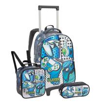 Kit Mochila Rodas 17 Gamer Level Lancheira Térmica Estojo