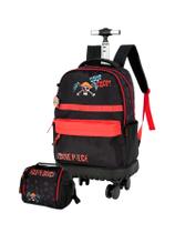 Kit Mochila Rodas 2Em1 + Lancheira One Piece - Vermelho